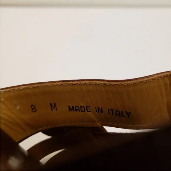 Bally Brown Woven Leather Slide Sandals Men Size 8 Brown - Picture 8 of 9